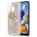 WATERFALL RING LIQUID SPARKLING QUICKSAND TPU CASE FOR SAMSUNG GALAXY A21 - SILVER