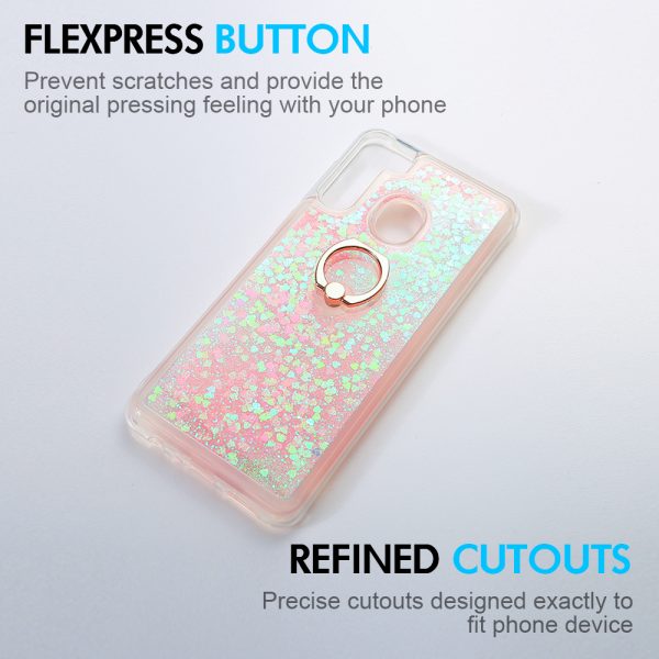 WATERFALL RING LIQUID SPARKLING QUICKSAND CASE FOR SAMSUNG GALAXY A21