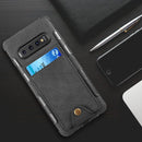 SAMSUNG GALAXY S10 SCRATCH RESISTANT CANVAS WALLET CASE MULTI-CARD SLOTS
