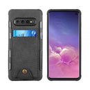 SAMSUNG GALAXY S10 SCRATCH RESISTANT CANVAS WALLET CASE MULTI-CARD SLOTS