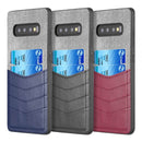 SAMSUNG GALAXY S10 2 TONE TEXTURE COATED CANVAS CASE WCARD SLOT