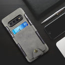 SAMSUNG GALAXY S10 SCRATCH RESISTANT CANVAS WALLET CASE MULTI-CARD SLOTS