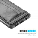 STYLISH LEATHER PROTECTIVE DUAL CARD WALLET CASE FOR SAMSUNG GALAXY S10 - BLACK