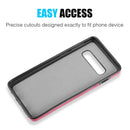 SAMSUNG GALAXY S10 SLIM LEATHER CASE WITH TRIO CARD / ID SLOTS HOT PINK