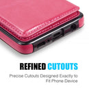 SAMSUNG GALAXY S10 SLIM LEATHER CASE WITH TRIO CARD / ID SLOTS HOT PINK