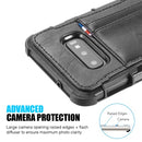 SAMSUNG GALAXY S10E STYLISH LEATHER PROTECTIVE DUAL CARD WALLET CASE- BLACK