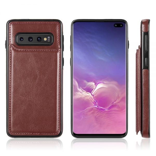 SMARTFLIP BUSINESS SLIM LEATHER CASE W/ ID SLOTS FOR GALAXY S10 PLUS - HOT PINK