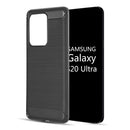 SAMSUNG GALAXY S20 ULTRA (6.9") CARBON SLEEK TEXTURIZED TPU CASE WITH SILKEE TEXTURIZED FINISH - BLACK