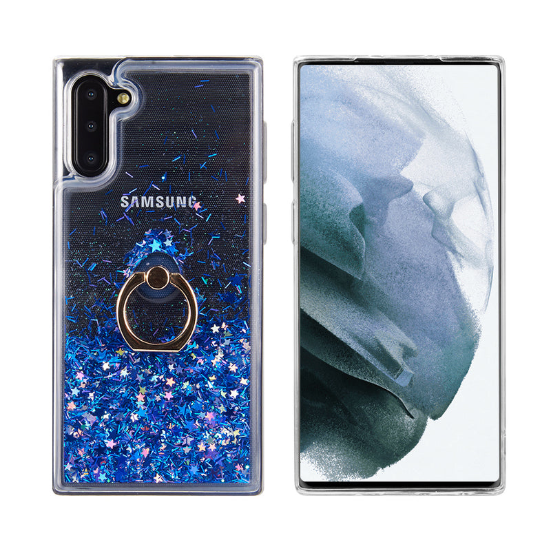 SAMSUNG GALAXY S21 WATERFALL RING LIQUID SPARKLING QUICKSAND TPU CASE BLACK