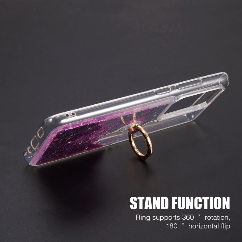 SAMSUNG GALAXY S21 WATERFALL RING LIQUID SPARKLING QUICKSAND TPU CASE BLACK
