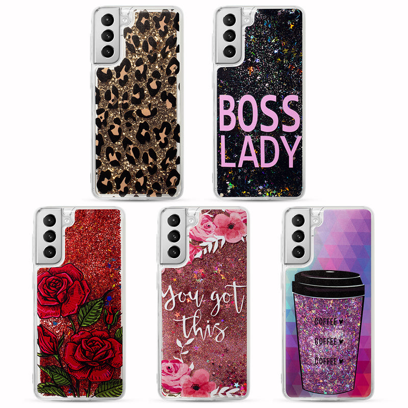 SAMSUNG GALAXY S21+ WATERFALL LIQUID SPARKLING QUICKSAND TPU CASE