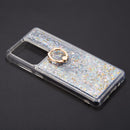 SAMSUNG GALAXY S21 ULTRA WATERFALL RING LIQUID SPARKLING QUICKSAND CASE BLACK