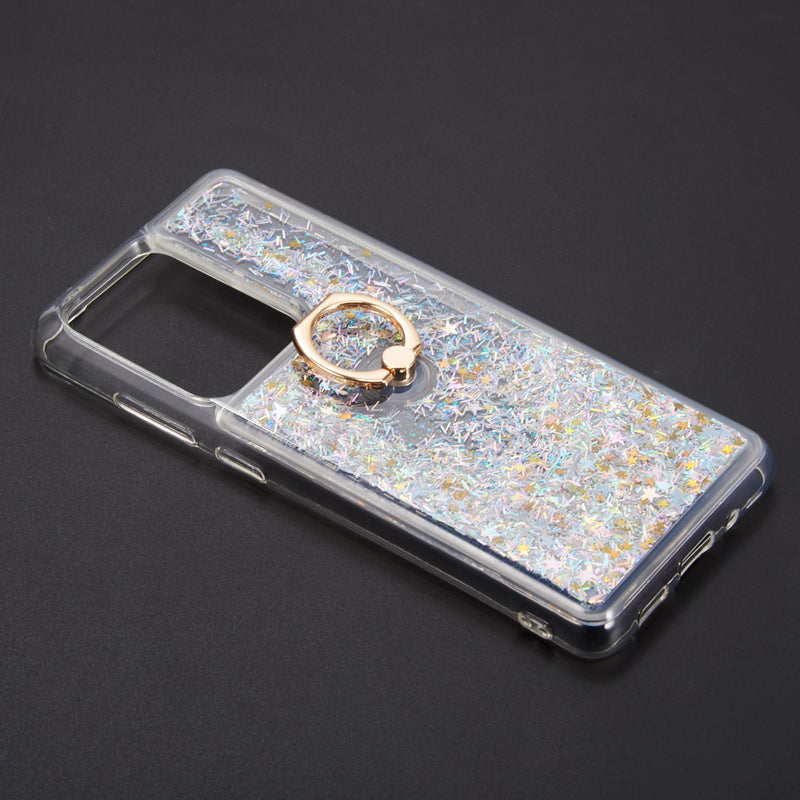 SAMSUNG GALAXY S21 ULTRA WATERFALL RING LIQUID SPARKLING QUICKSAND CASE BLACK
