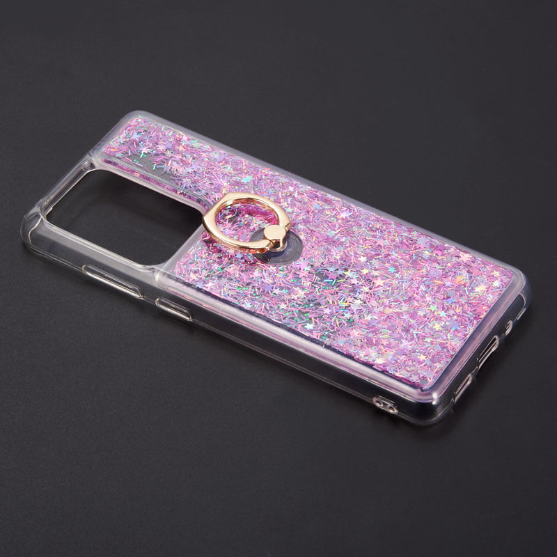 SAMSUNG GALAXY S21 ULTRA WATERFALL RING LIQUID SPARKLING QUICKSAND CASE BLACK
