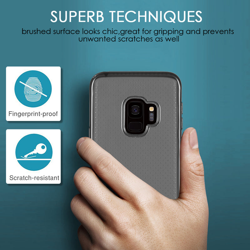 CASE FOR SAMSUNG S9 CONTEMPO ANTI-SHOCK TPU BLACK TINTED WITH INNER BORDER