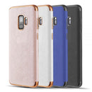 SAMSUNG GALAXY S9 SAFFIANO LUXURY  CASE ELECTROPLATED FRAME & BUTTON
