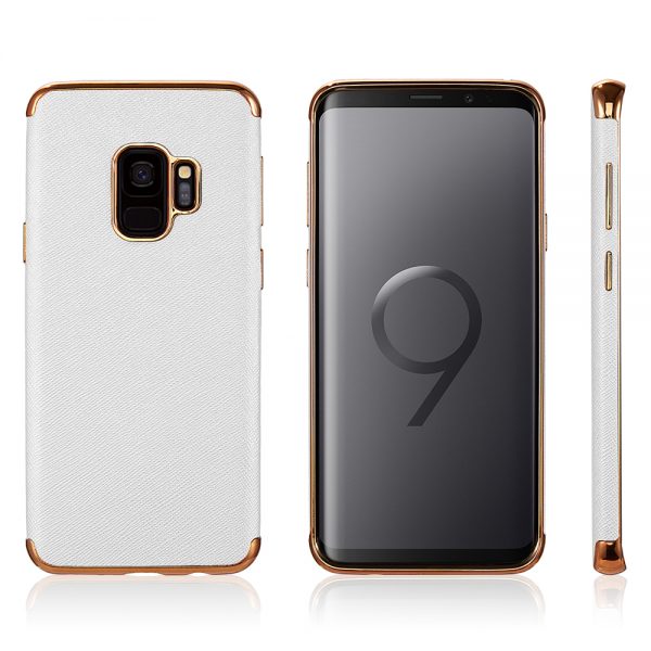 SAMSUNG GALAXY S9 SAFFIANO LUXURY  CASE ELECTROPLATED FRAME & BUTTON