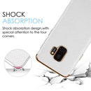 SAMSUNG GALAXY S9 SAFFIANO LUXURY  CASE ELECTROPLATED FRAME & BUTTON