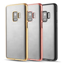 SAMSUNG GALAXY S9 TRANSPARENT TPU CASE W/ ELECTROPLATED FRAME