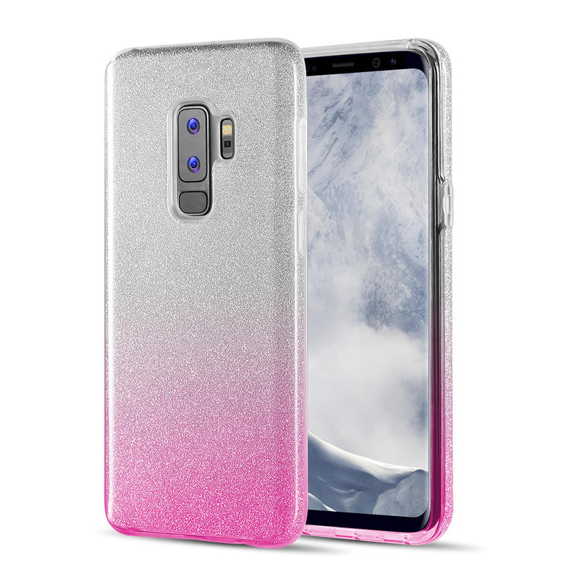 SAMSUNG GALAXY S9 PLUS STARRY DAZZLE LUXURY TPU COVER CASE - SILVER PINK