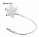 5-Way 3.5mm Stereo Headphone Extension Audio Hub Splitter 1 M to 2 3 4 5 F Black