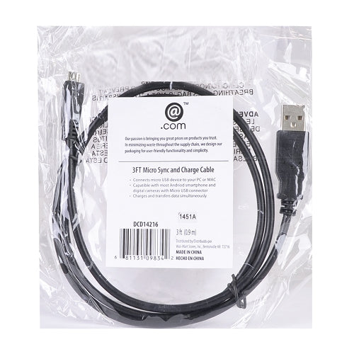 3' microUSB Type A to microUSB Type B Male to Male USB 2.0 Cable - SimplyASP Tech