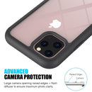 for IPHONE 11 PRO CLEAR RUGGED BUMPER HARD PC CLEAR BACK SHOCKPROOF BLACK