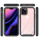 for IPHONE 11 PRO CLEAR RUGGED BUMPER HARD PC CLEAR BACK SHOCKPROOF BLACK