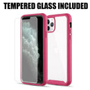 IPHONE 11 PRO MAX LUXMO TOUGH FUSION-X RUGGED BUMPER CASE TEMPERED GLASS