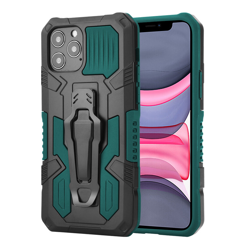 THE POCKET CLIPPER 3-IN-1 METAL CASE FOR IPHONE 12 MINI (5.4") - MIDNIGHT GREEN / BLACK
