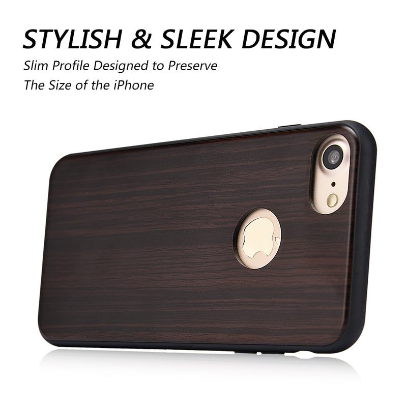 FOR IPHONE 7 THE KING WOOD FUSION CASE W/ BLACK WOOD TRIM