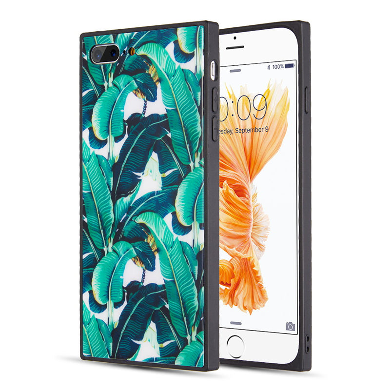 IPHONE 8 FUSION CANDY CASE WITH PRINTED TEMPERED GLASS BACK PLATE - DESIGN 003