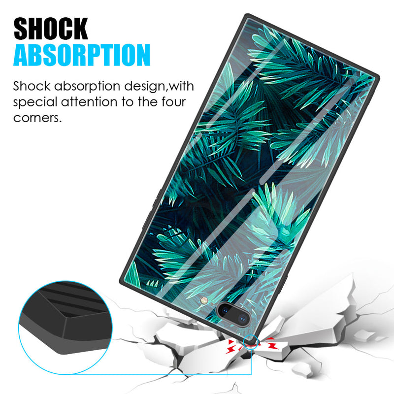 IPHONE 8 FUSION CANDY CASE WITH PRINTED TEMPERED GLASS BACK PLATE - DESIGN 003