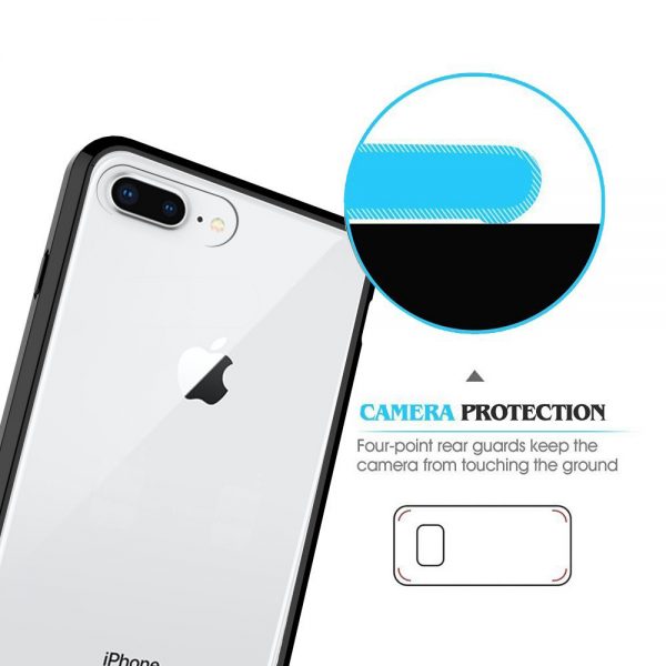 FOR IPHONE 8 / 7 / 6 PLUS FUSION CANDY TPU WITH CLEAR ACRYLIC BACK - BLACK