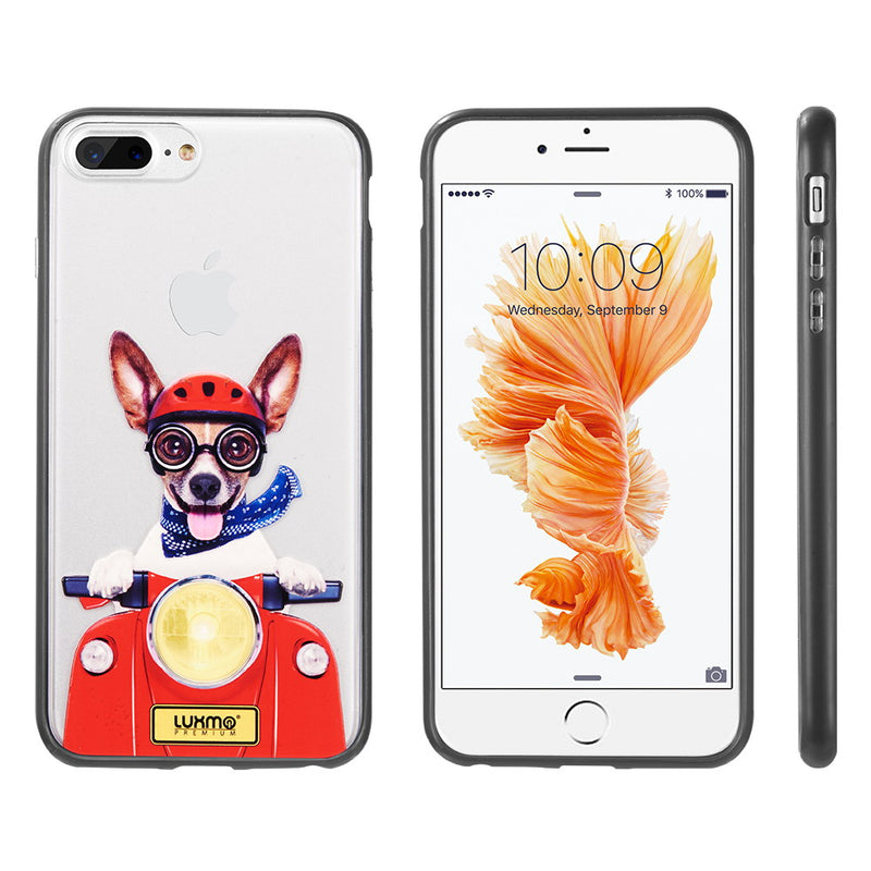 FOR IPHONE 8/7/6+ DOG-N-STYLE FUSION CANDY BACK COVER SNAP ON CASE-RATTY RIDER
