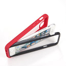 IPHONE 8/7/6 PLUS CLEAR RUGGED TPU BUMPER (TEMPERED GLASS   INCLUDED) - RED