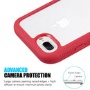 IPHONE 8/7/6 PLUS CLEAR RUGGED TPU BUMPER (TEMPERED GLASS   INCLUDED) - RED
