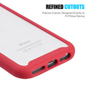 IPHONE 8/7/6 PLUS CLEAR RUGGED TPU BUMPER (TEMPERED GLASS   INCLUDED) - RED