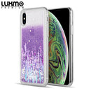 LUXMO PREMIUM WATERFALL SERIES FOR IPHONE XS / X FUSION LIQUID SPARKLING QUICKSAND CASE - LOVE & LAVENDER