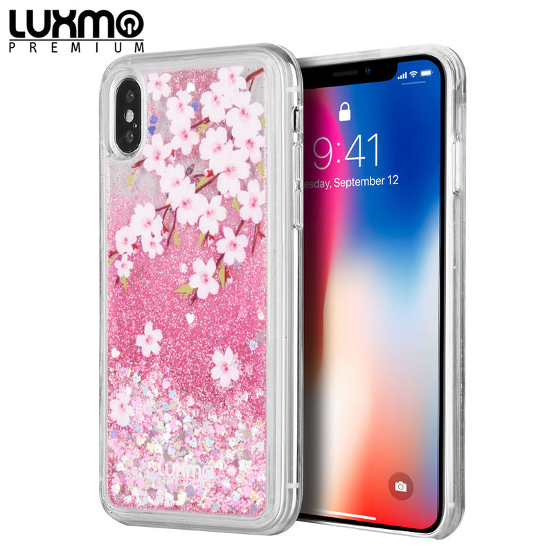 LUXMO WATERFALL LIQUID SPARKLING QUICKSAND CASE FOR IPHONE XS/X