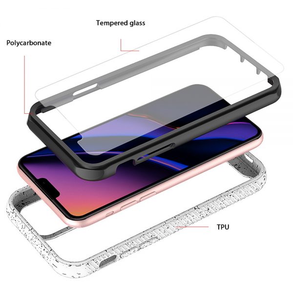 IPHONE 11 FUSION-X RUGGED BUMPER W/BACK SHOCKPROOF TEMPERED GLASS