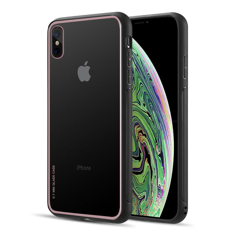 THE CRYSTAL GLAZE FUSION CANDY WITH TOUGHENED TEMPERED GLASS BACK FOR IPHONE XS MAX - PINK