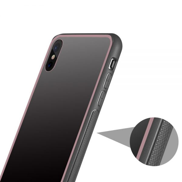 CRYSTAL GLAZE FUSION CANDY TOUGHENED TEMPERED GLASS BACK FOR IPHONEXS MAX - PINK