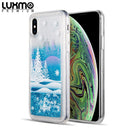 LUXMO PREMIUM WATERFALL SERIES FUSION LIQUID SPARKLING QUICKSAND CASE FOR IPHONE XS MAX - WINTER WONDERLAND