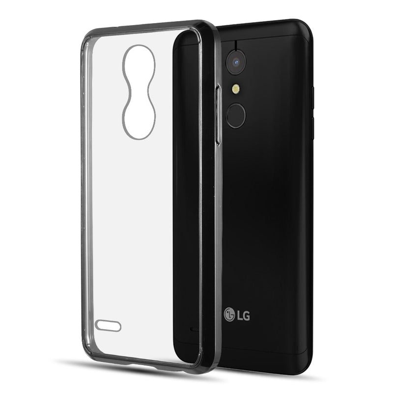 LG K30 / LG K10 (2018) FUSION CANDY TPU WITH CLEAR ACRYLIC BACK - BLACK