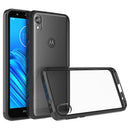 MOTO E6 FUSION CANDY TPU WITH CLEAR ACRYLIC BACK - BLACK