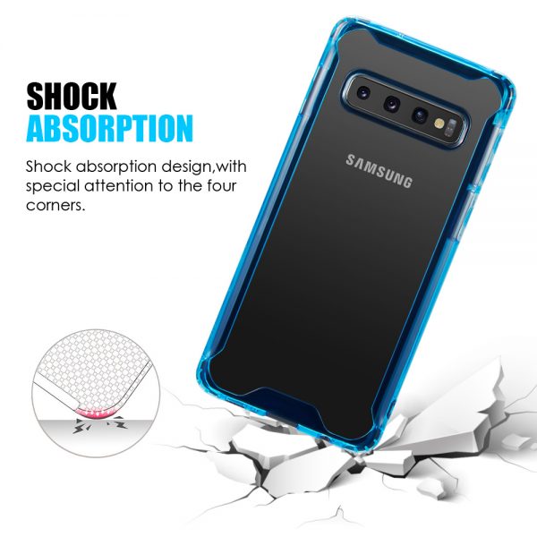 FUSION CANDY CLEAR ACRYLIC BACK SHOCK RESISTANT CASE SERIES 2 GALAXY S10 - BLUE