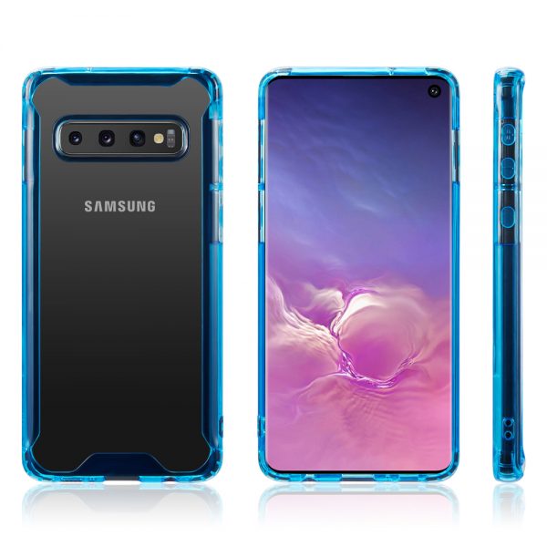 FUSION CANDY CLEAR ACRYLIC BACK SHOCK RESISTANT CASE SERIES 2 GALAXY S10 - BLUE
