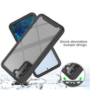 SAMSUNG GALAXY S21+ CLEAR RUGGED BUMPER W/ HARD PC CLEAR BACK SHOCKPROOF BLACK