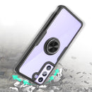 SAMSUNG GALAXY S21+ CARBON FIBER FRAME CASE W/ MAGNET RING STAND BLACK